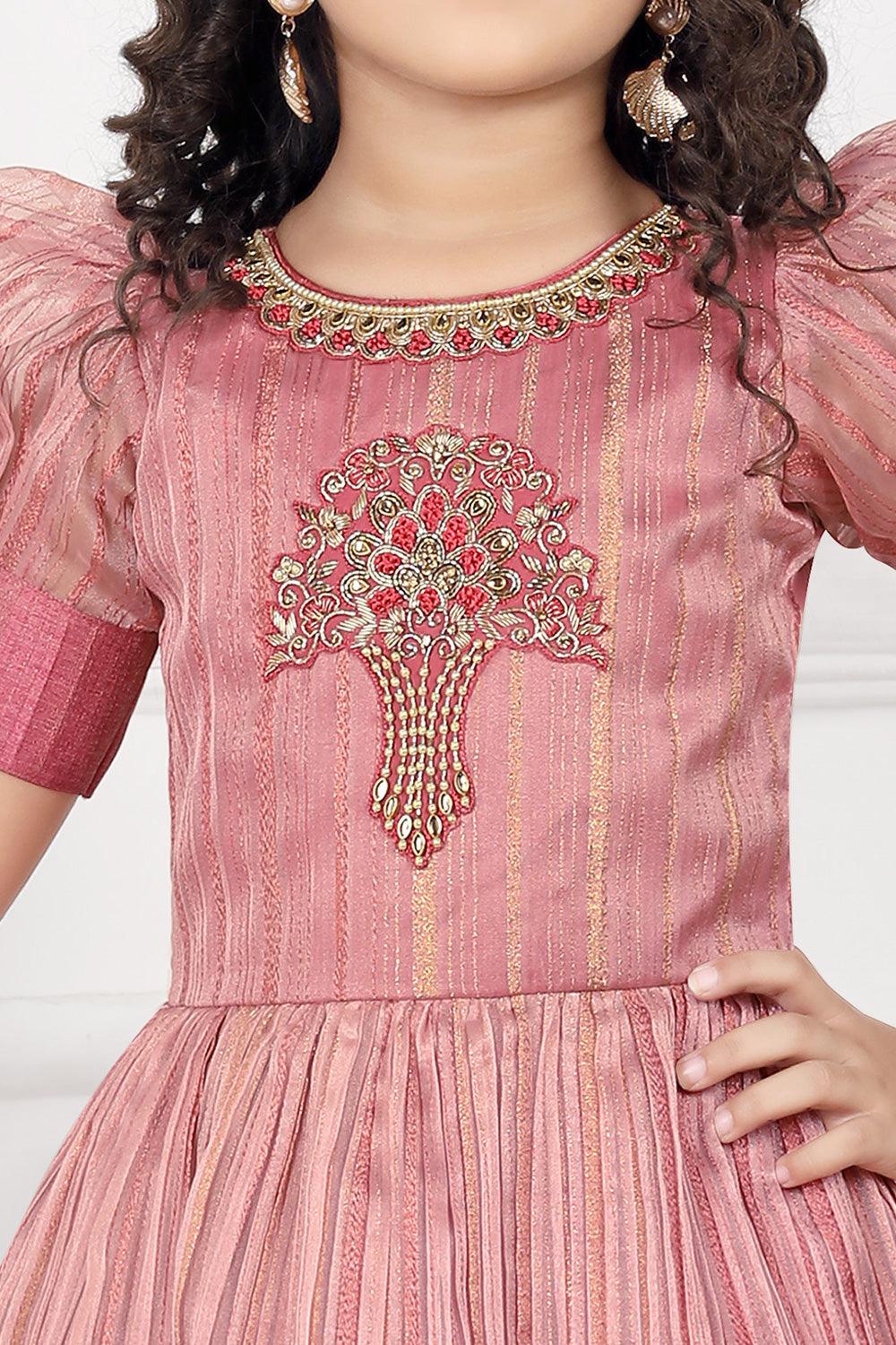 Purple Designer Embroidered Tissue Net Gown – Sulbha Fashions